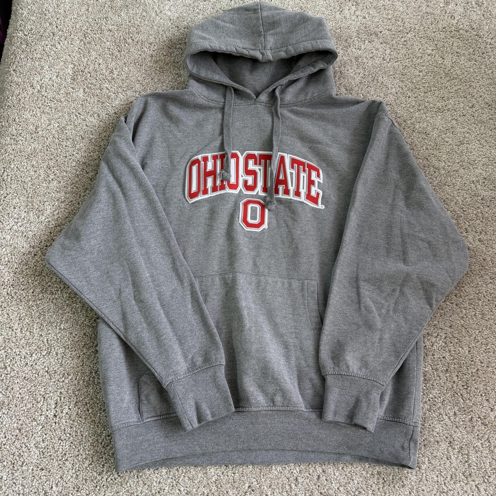 Ohio State Buckeyes Hoodie Sweatshirt Womens Medium Gray NCAA Football Fleece